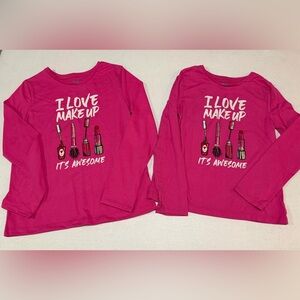 Pink Long Sleeve with Makeup graphic
